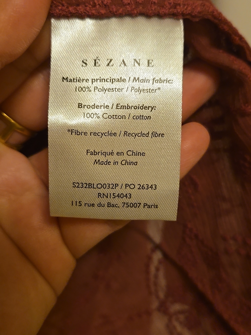 Sezane Valentine Embroidered Long-Sleeve Blouse - Picture 8 of 10